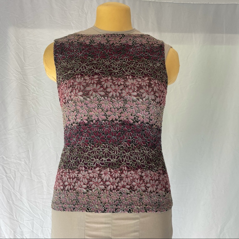 Fashion2fashion lace floral vintage sleeveless top